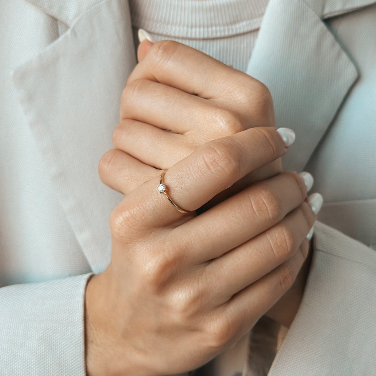 Timeless Gold Ring - 0.1 CT Diamond - Indira