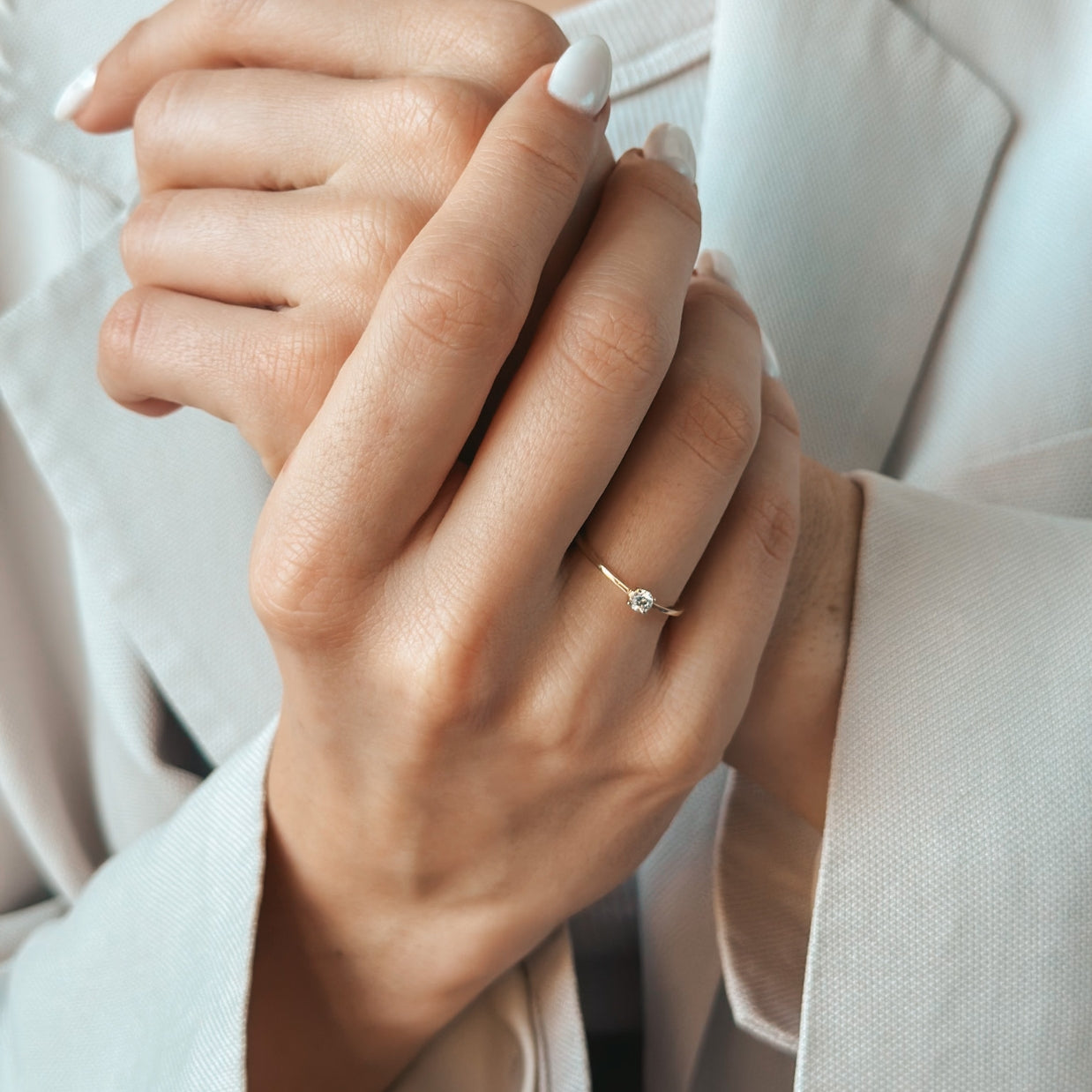 Timeless Gold Ring - 0.1 CT Diamond - Indira