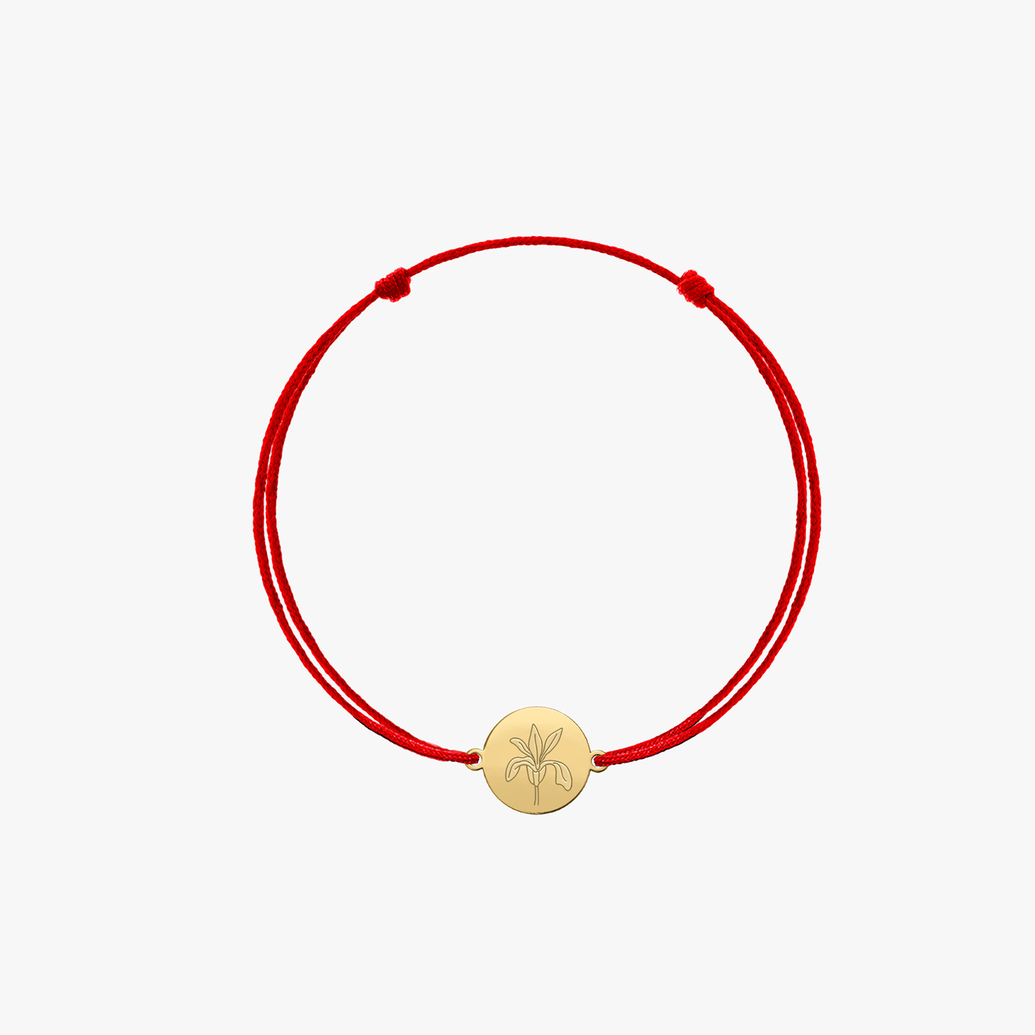 Gold Cord Bracelet for Kids with Birth Flower - February Iris - Indira