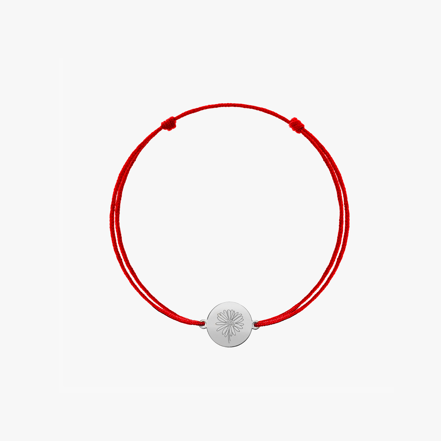 White Gold Children's Thread Bracelet Birth Flower - April Daisy - Indira