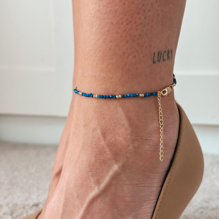 Silver Anklet SummerScape Golden – Lapis - Indira