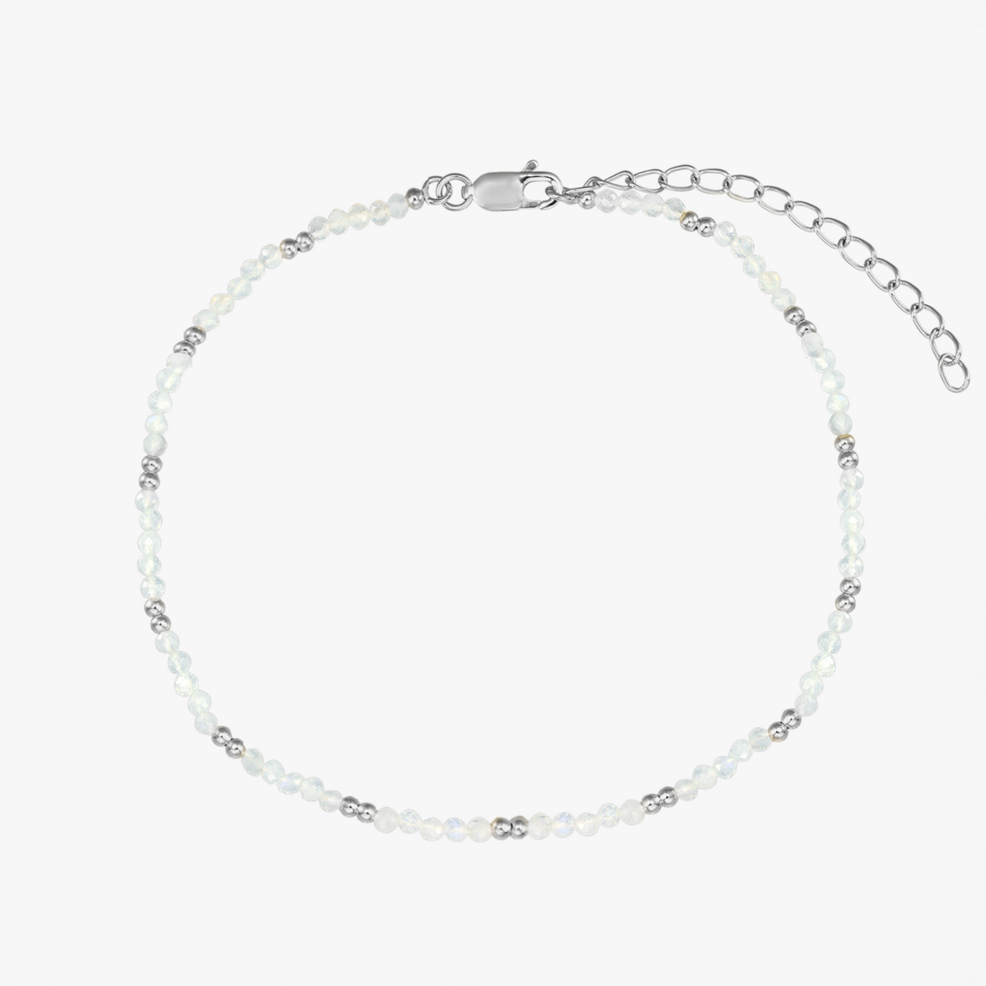SummerScape Silver Anklet – Moonstone - Indira