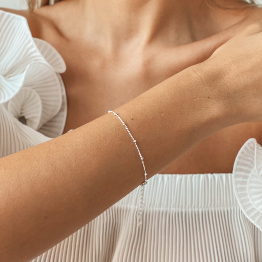 Indira Silver Beaded Bracelet