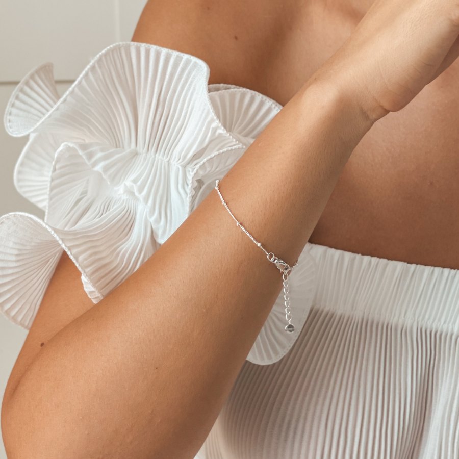 Silver Beaded Bracelet - Indira