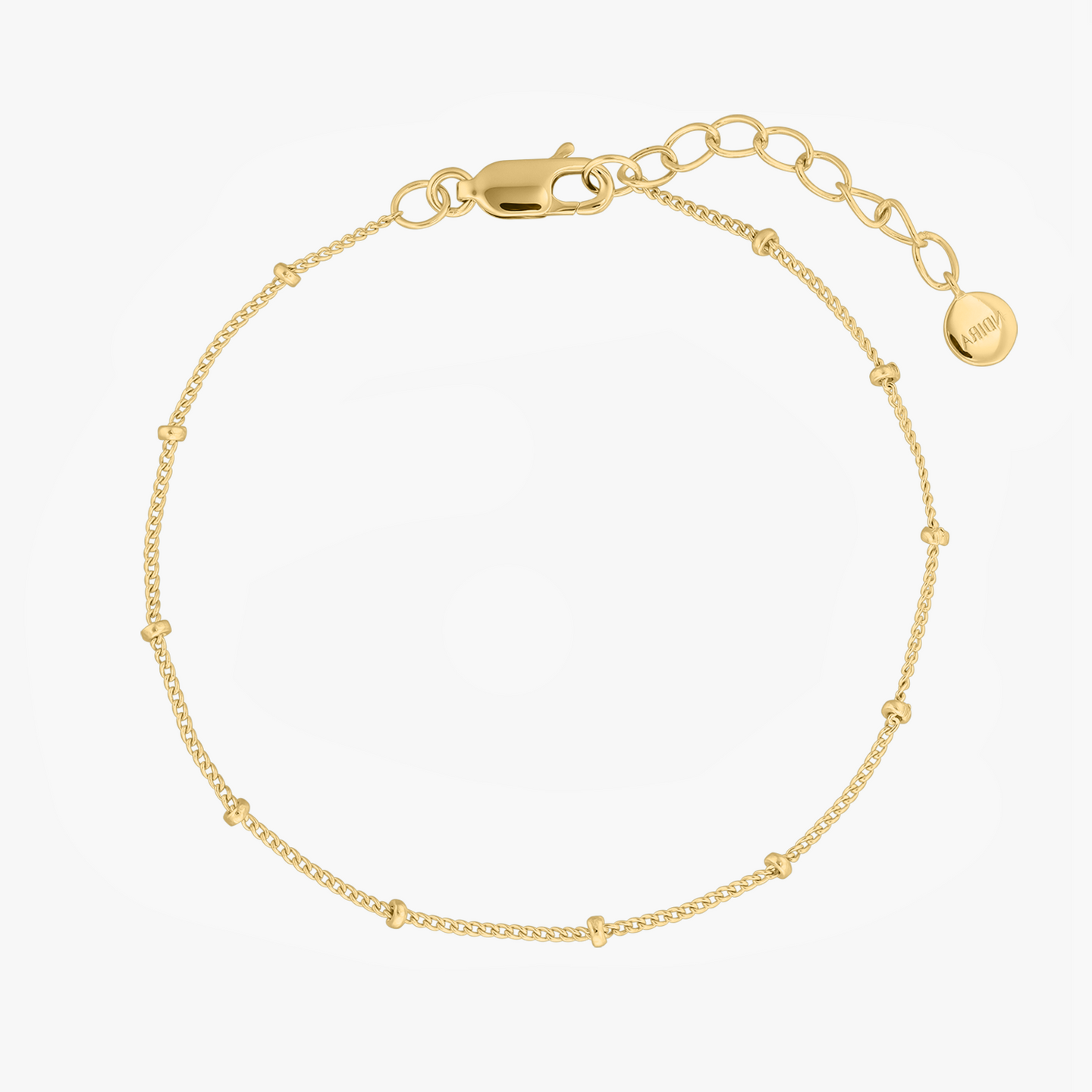 Golden Beaded Silver Bracelet - Indira