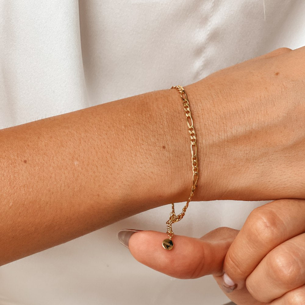 Golden Figaro Silver Bracelet - Indira