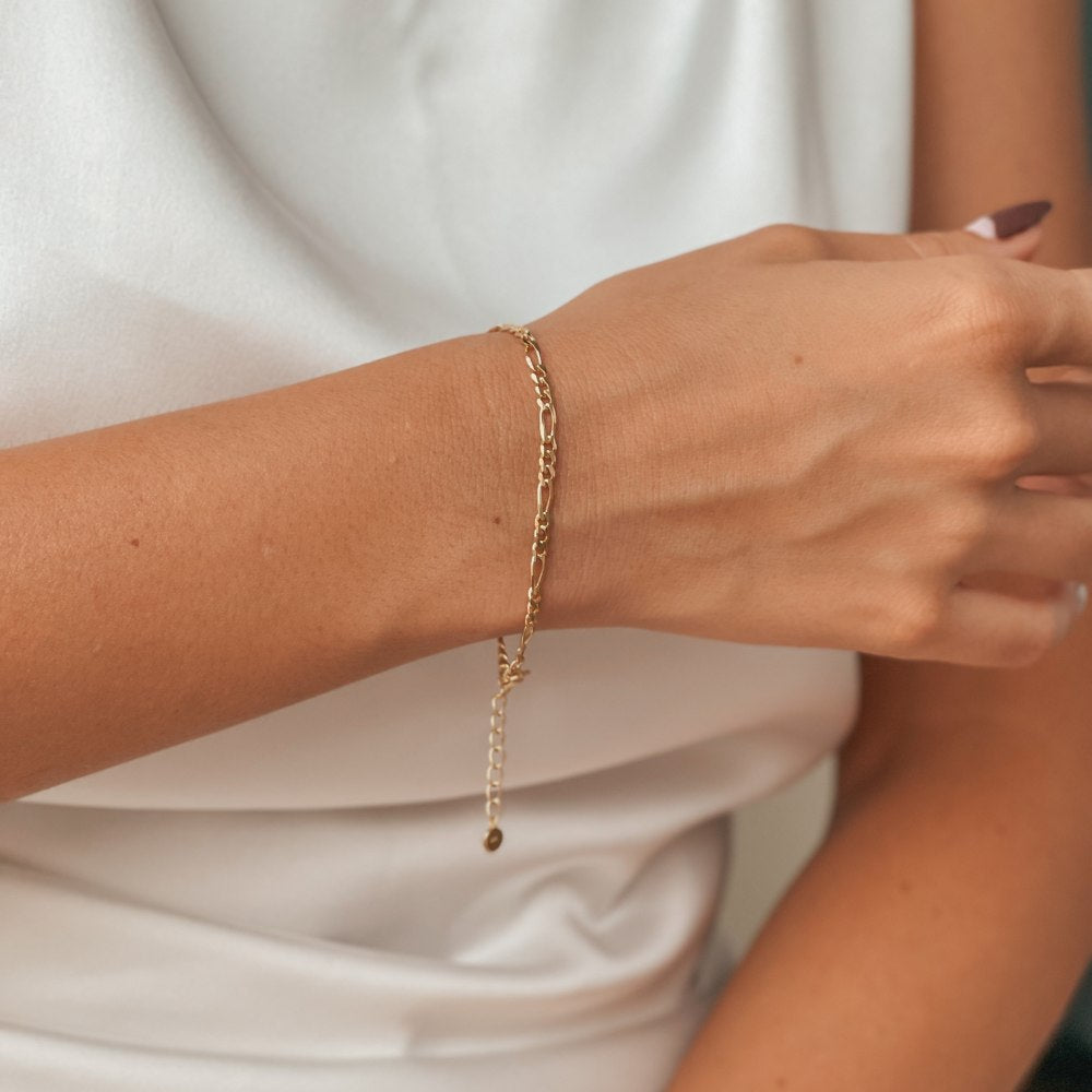 Golden Figaro Silver Bracelet - Indira