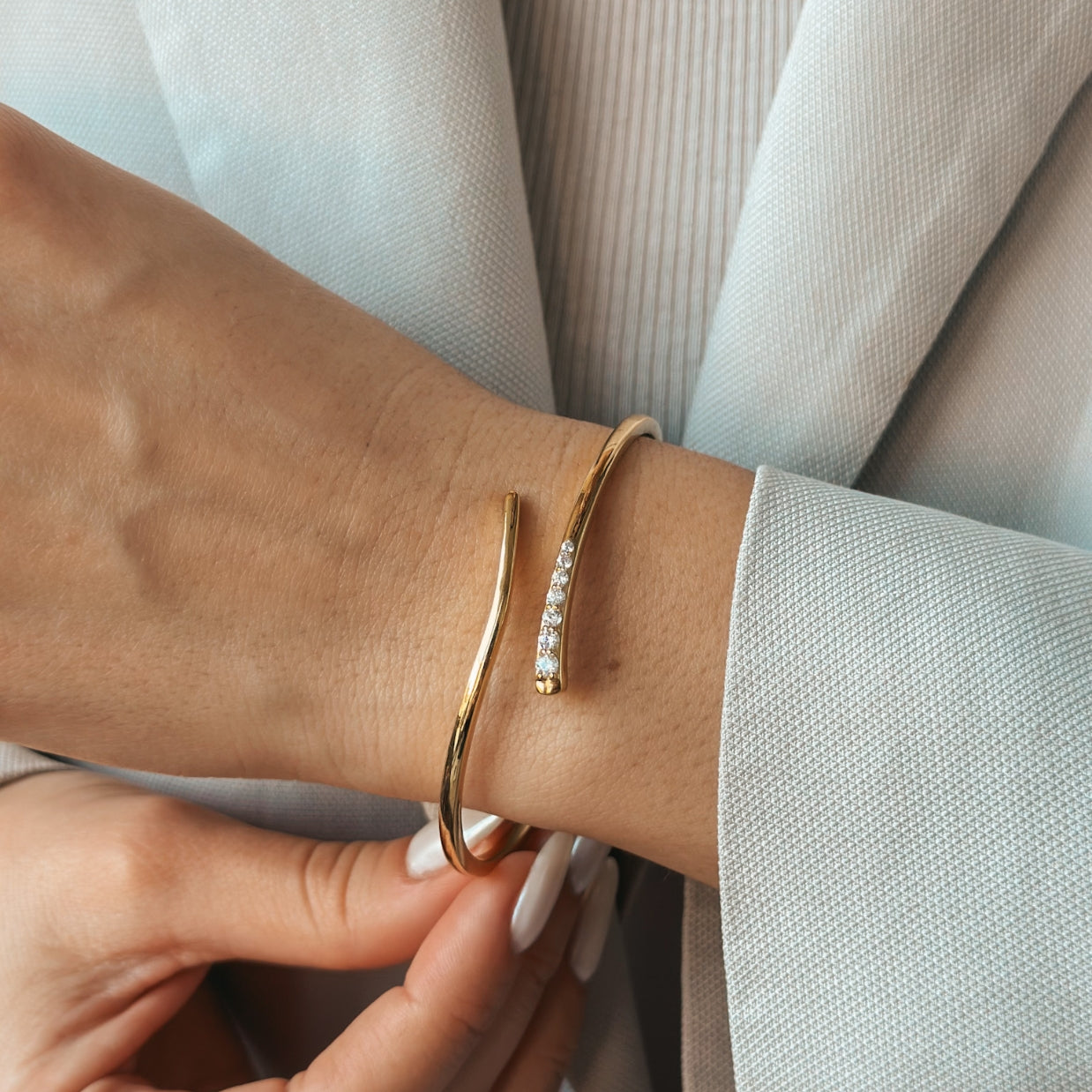 Golden Vega Silver Bracelet - Zirconia