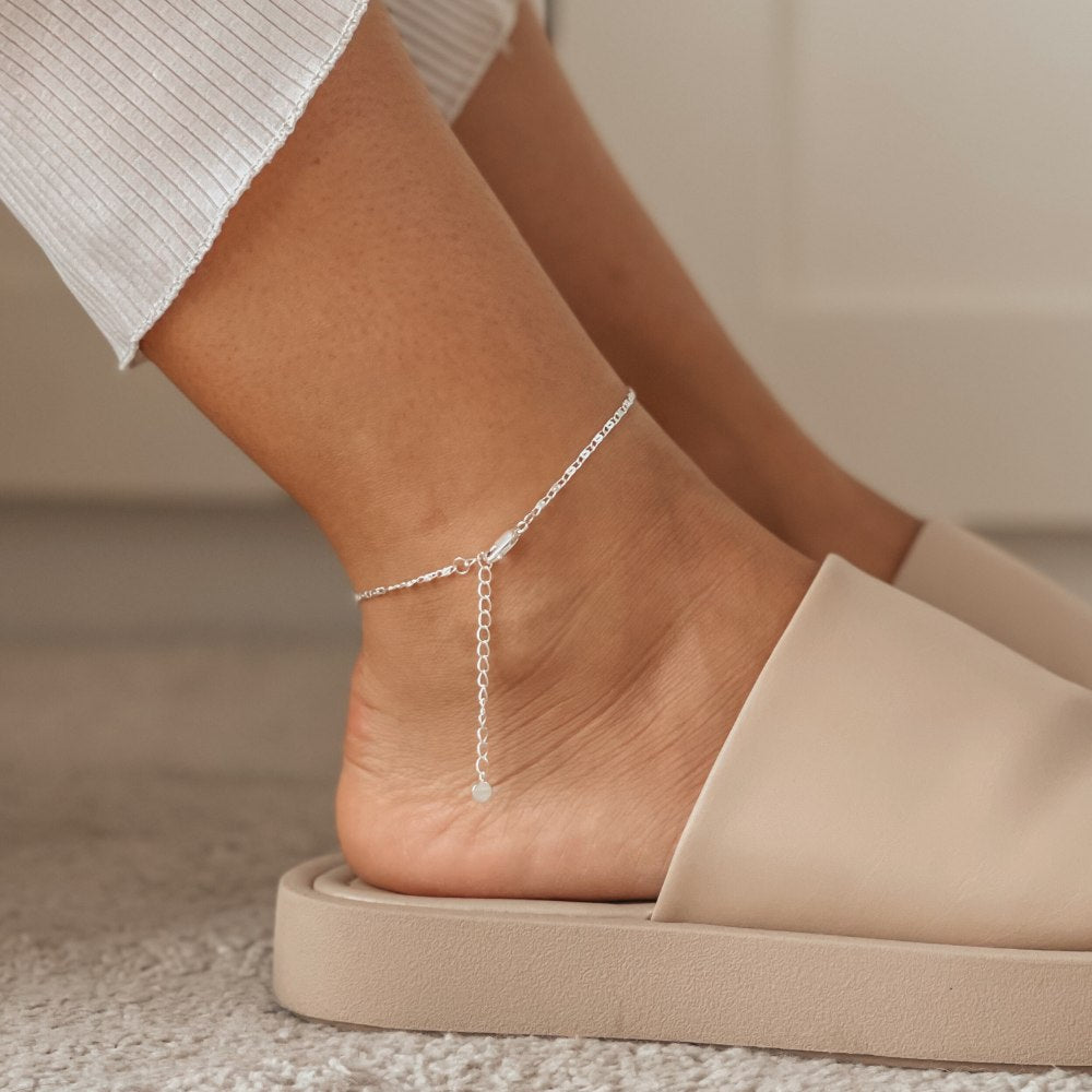 Silver Anchor Ankle Bracelet - Indira