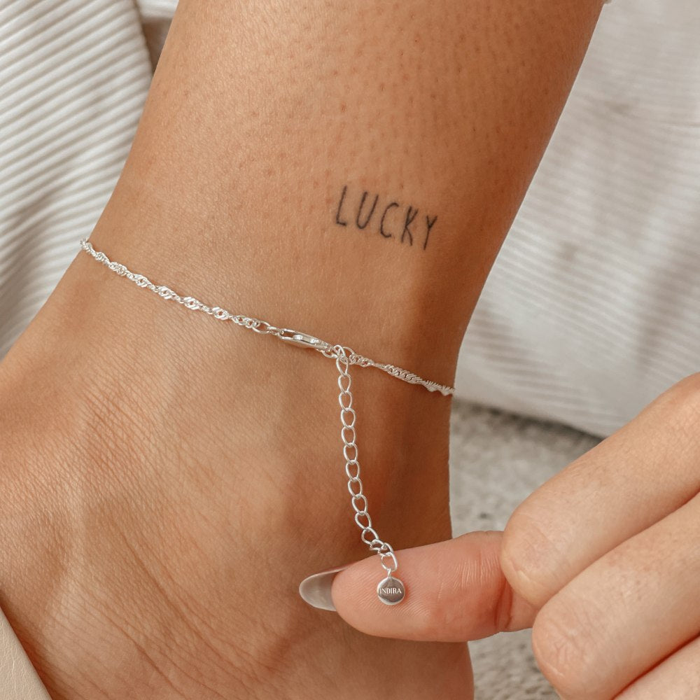 Singapore Silver Anklet - Indira