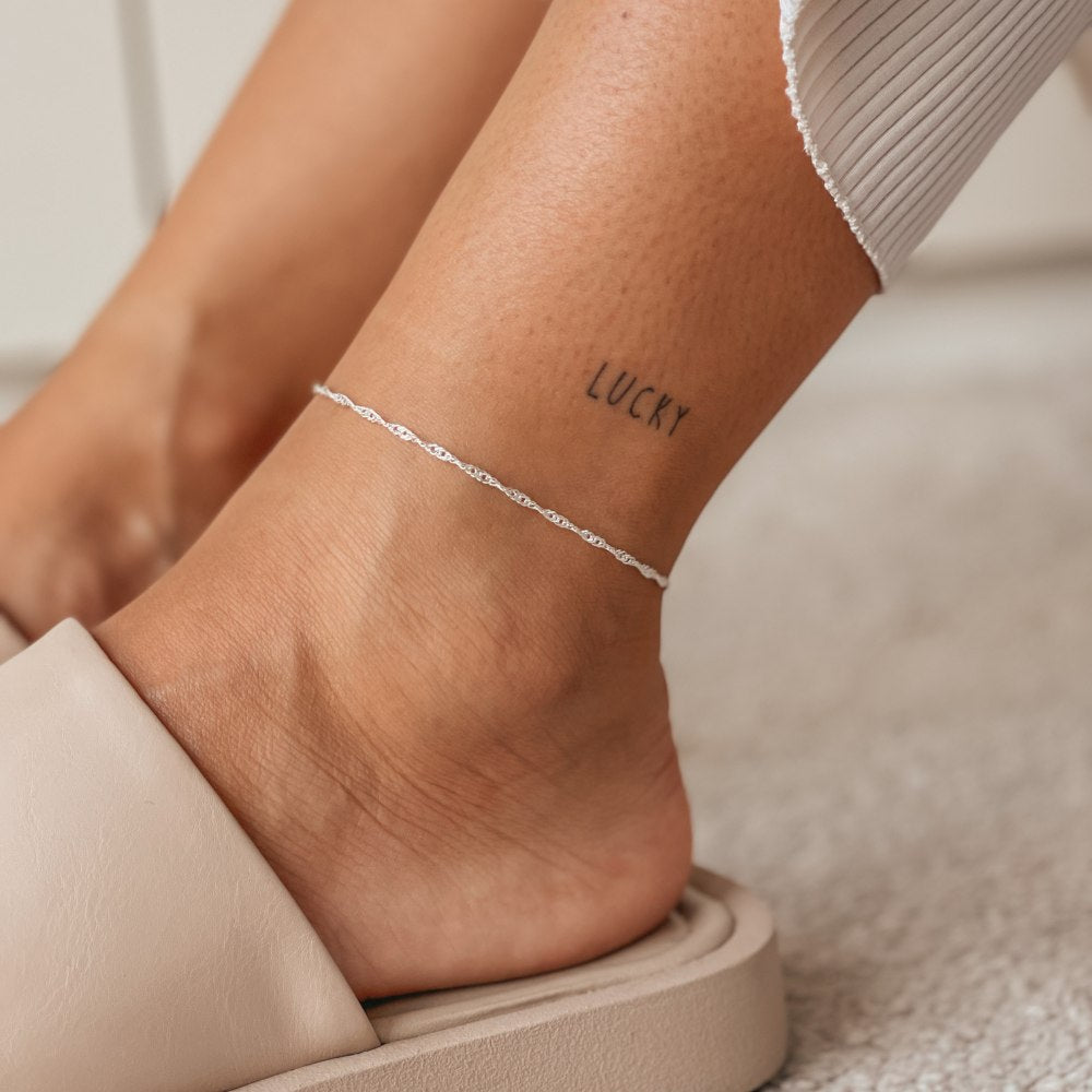 Singapore Silver Anklet - Indira