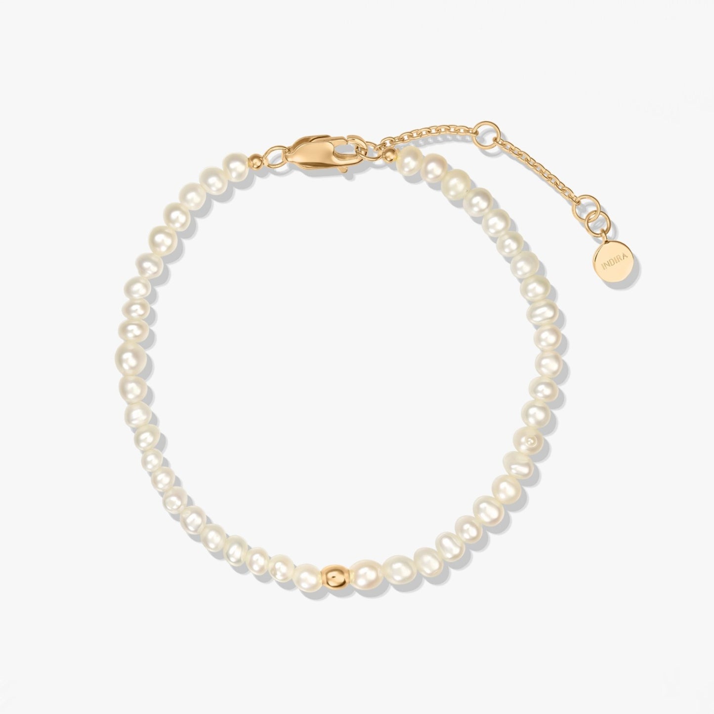 Golden Glamour Silver Bracelet - Natural Pearls