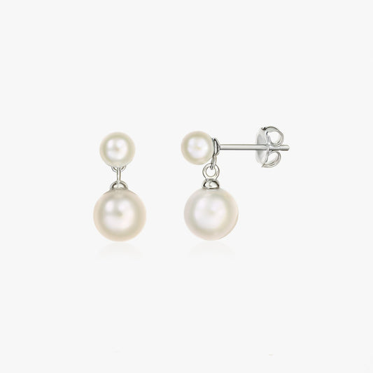 Elara Silver Earrings - Natural Pearls