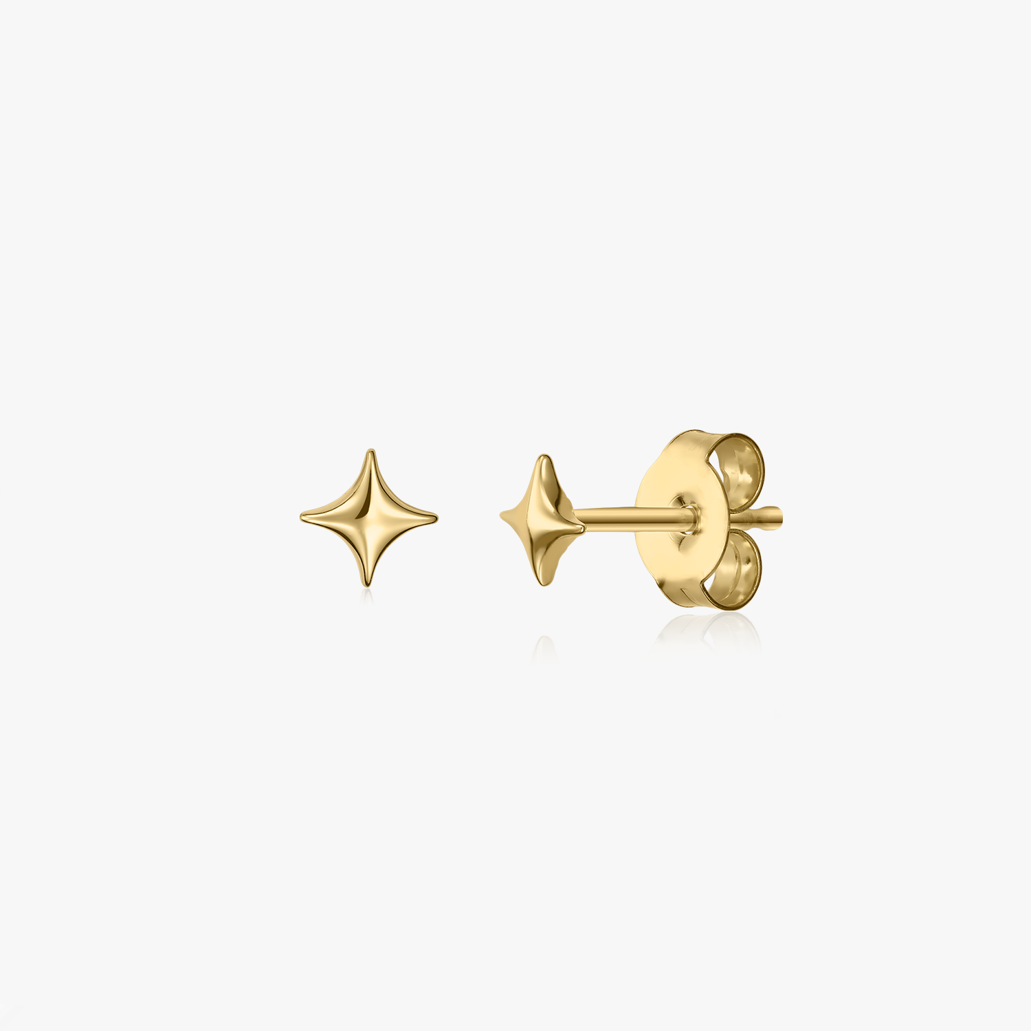 Golden Cosmic Star Silver Earrings - Indira