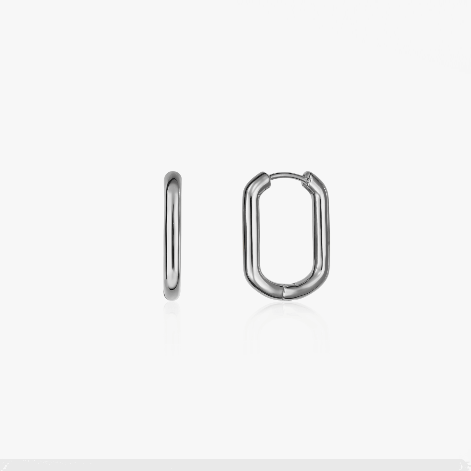 Silver Square Hoops Earrings - Indira