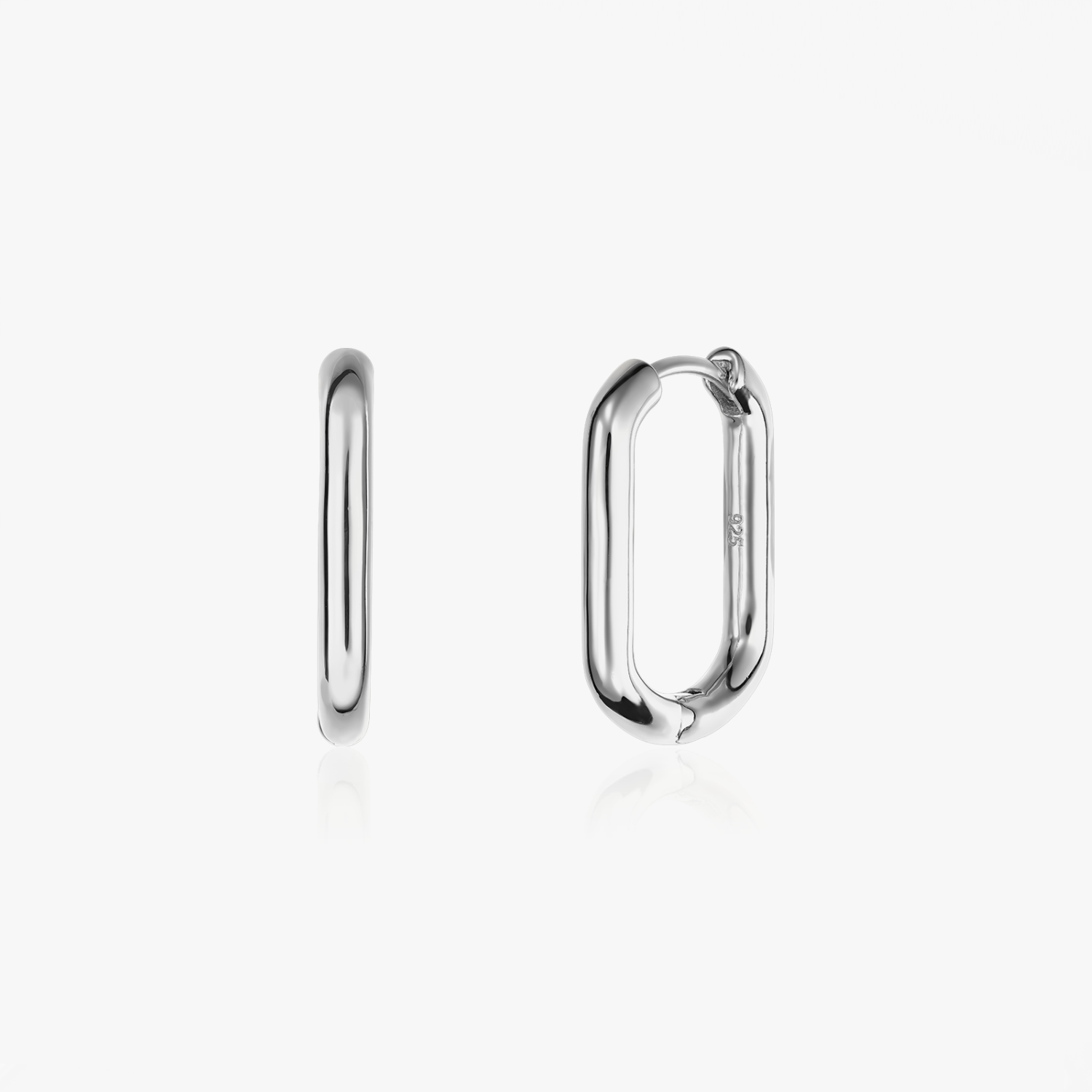 Indira Square Hoops Silver Earrings