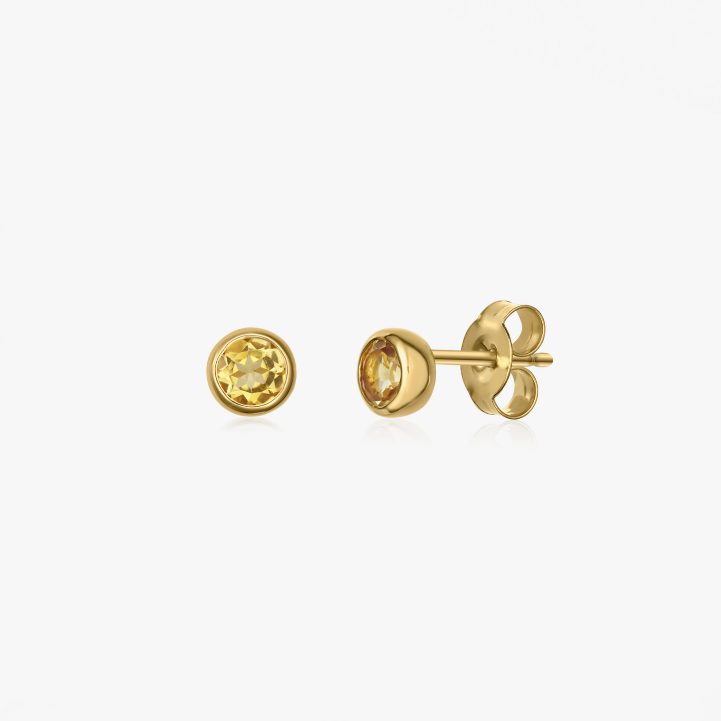 Birthstone Golden November Silver Earrings - Citrine - Indira