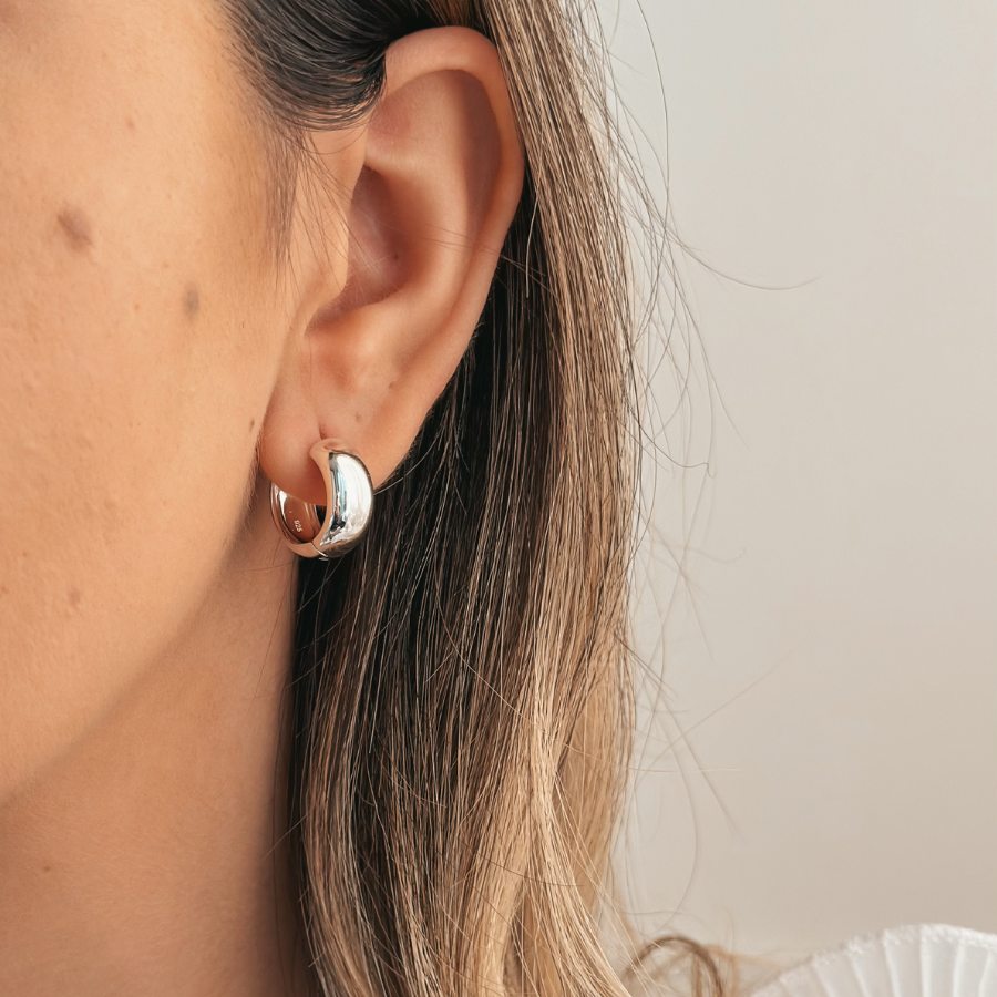 Bold Maxi Hoops Silver Earrings - Indira