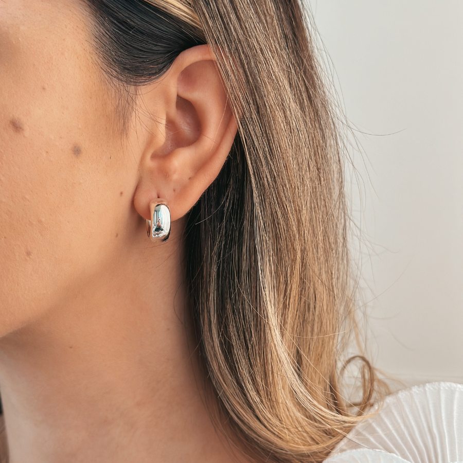 Bold Maxi Hoops Silver Earrings - Indira