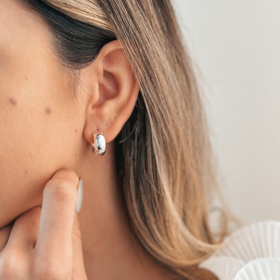 Bold Maxi Hoops Silver Earrings - Indira