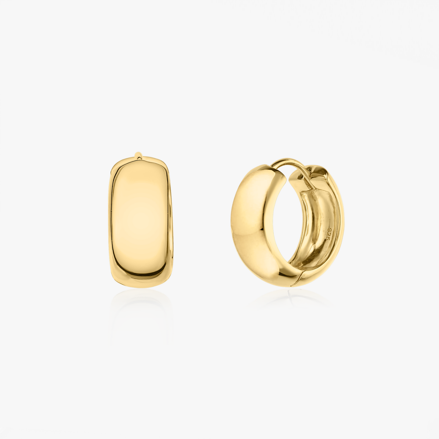Golden Bold Maxi Hoops Silver Earrings - Indira