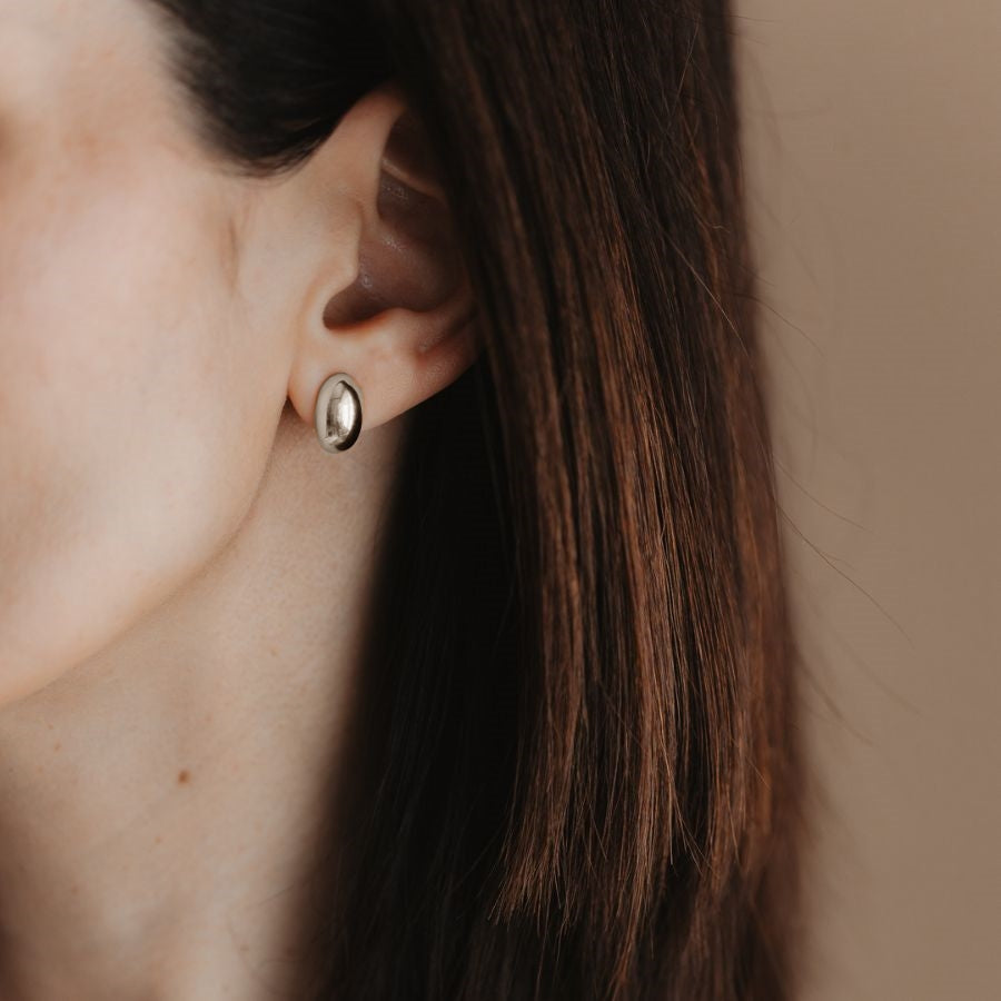 Half Dome Silver Earrings - Indira