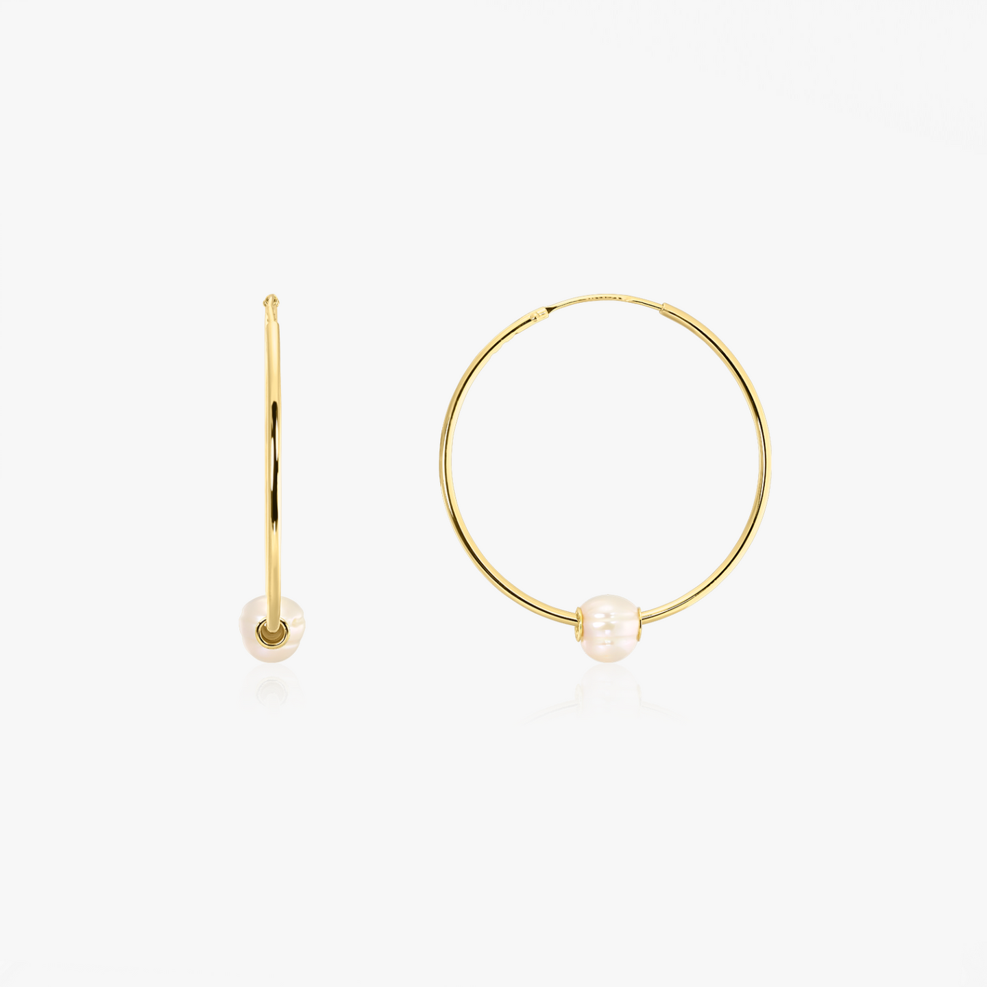 Silver Earrings Golden Ines - Natural Pearl - Indira