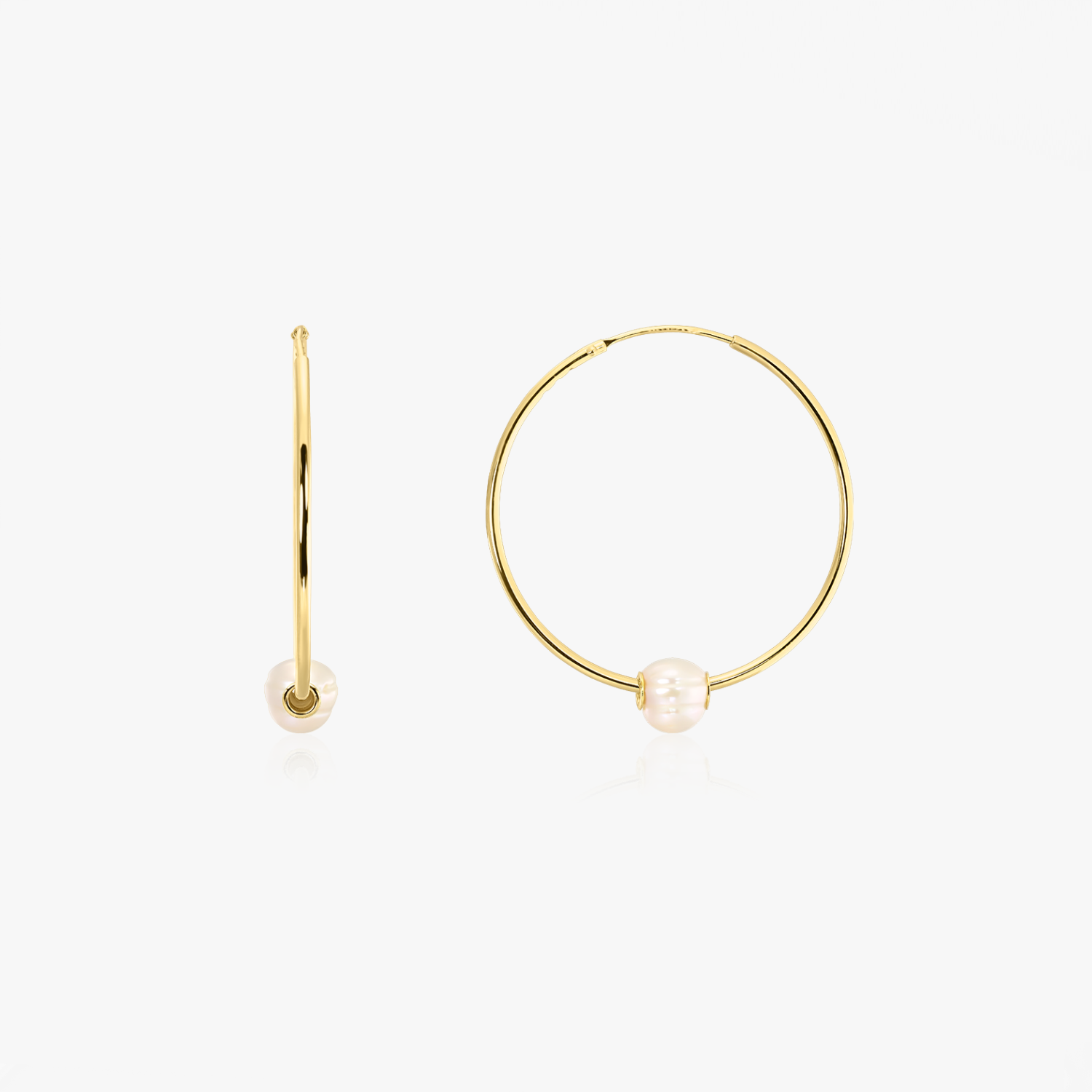 Silver Earrings Golden Ines - Natural Pearl - Indira