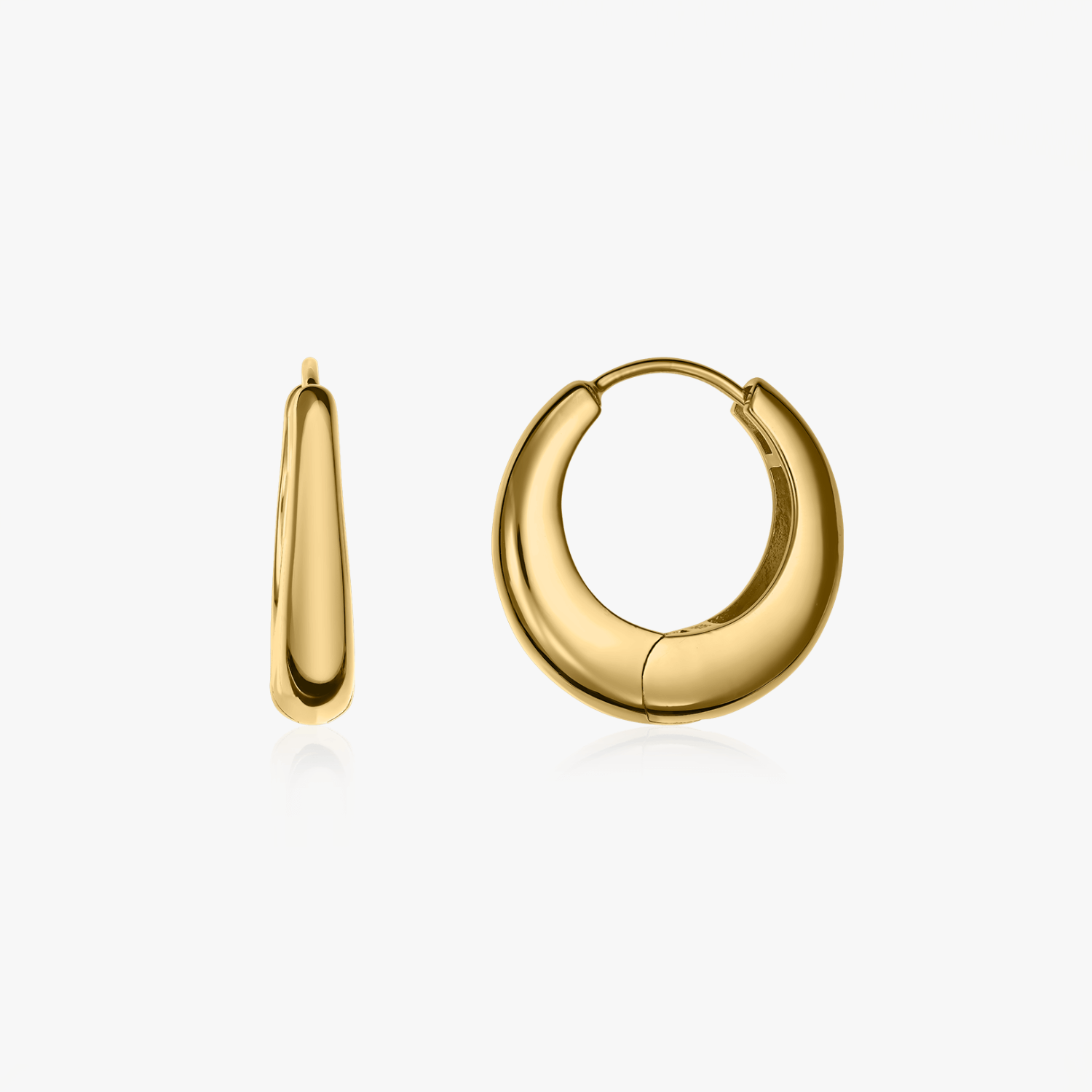 Golden Maxi Dome Silver Earrings - Indira