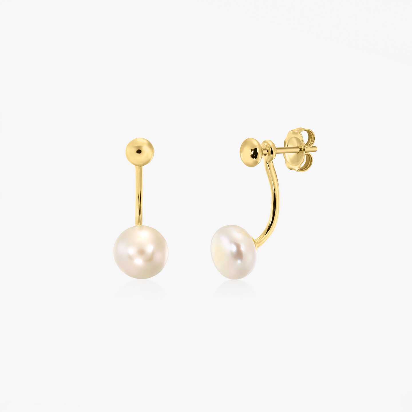 Golden Pearl Silver Earrings - Natural Pearls - Indira