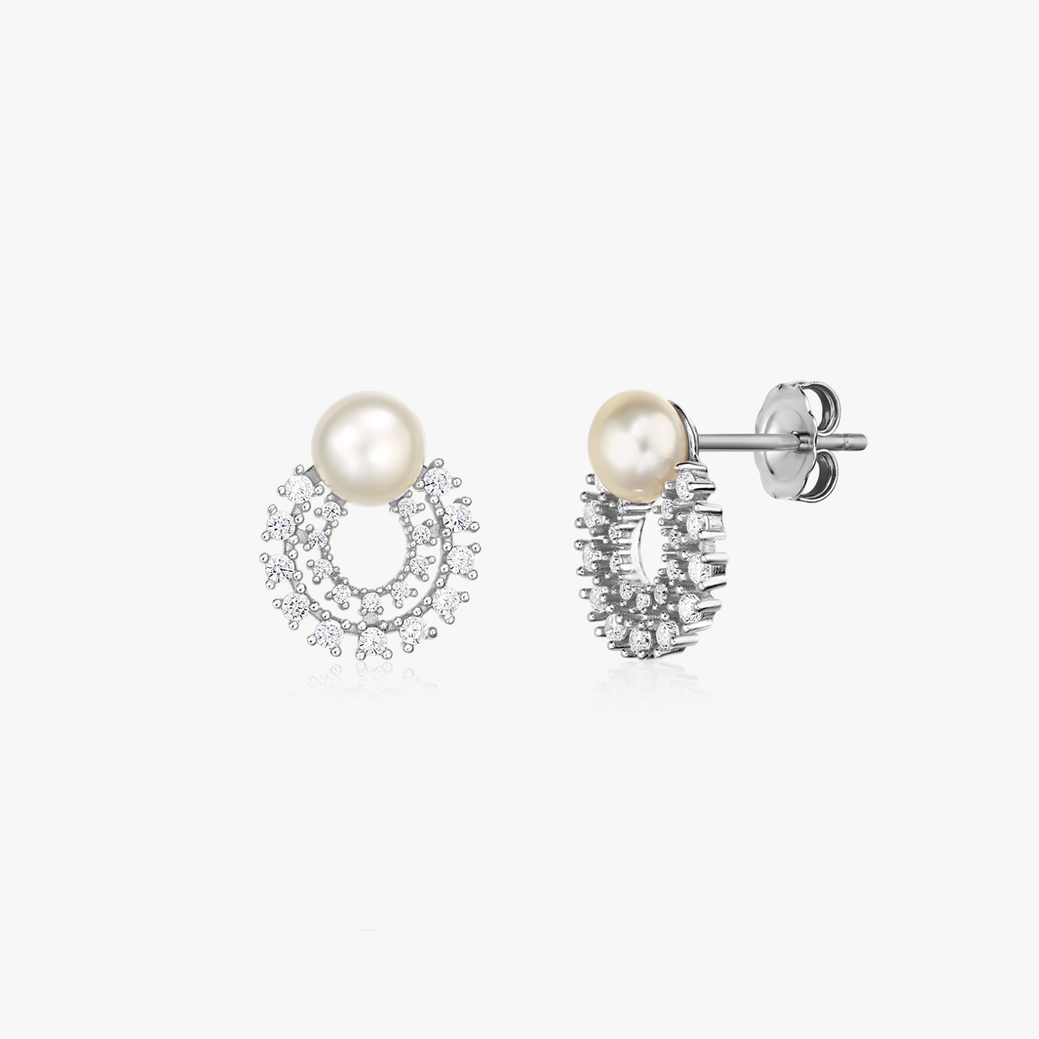 Nia Silver Earrings with Natural Pearl - Indira