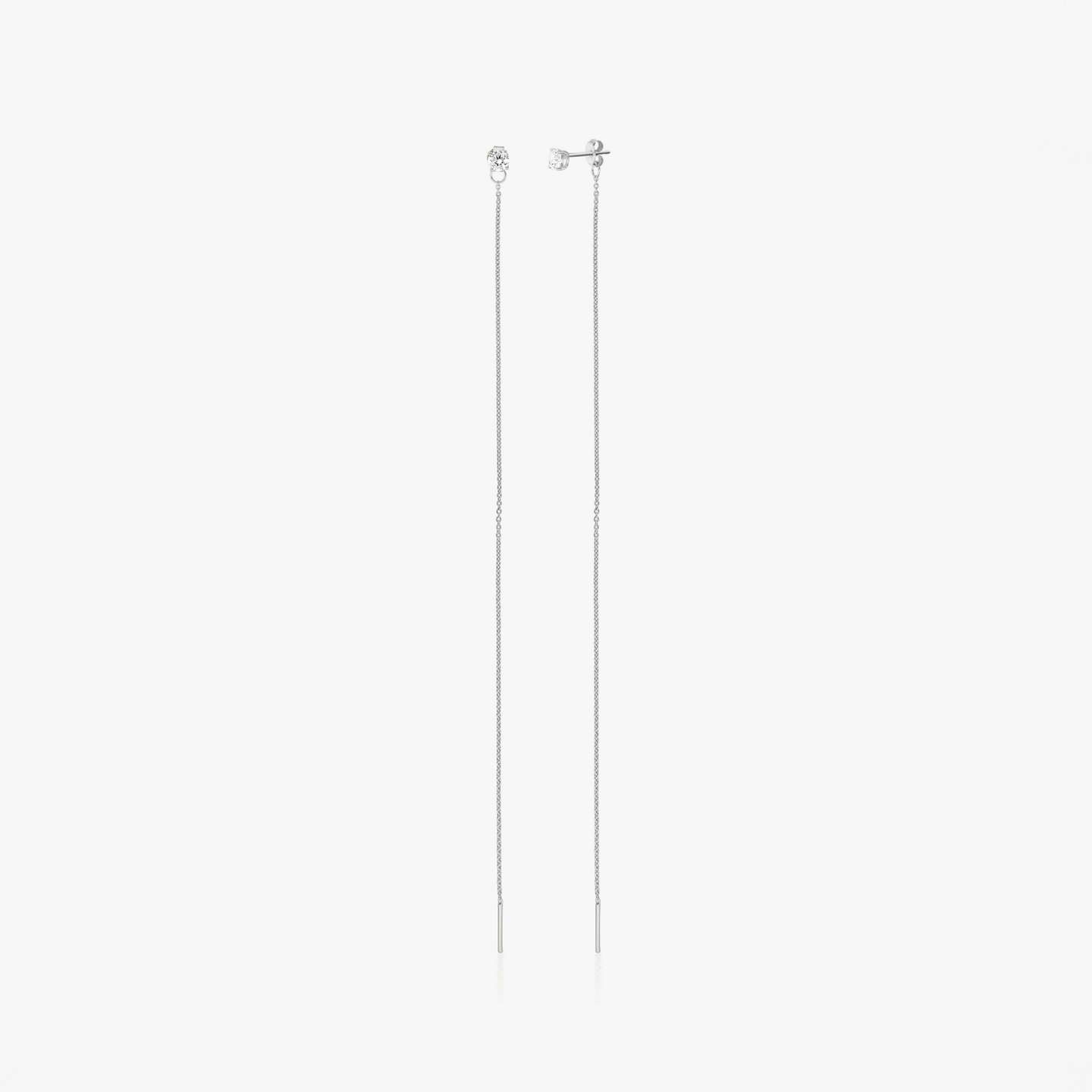 Silver earrings with White Cubic Zirconia Sadie - Indira