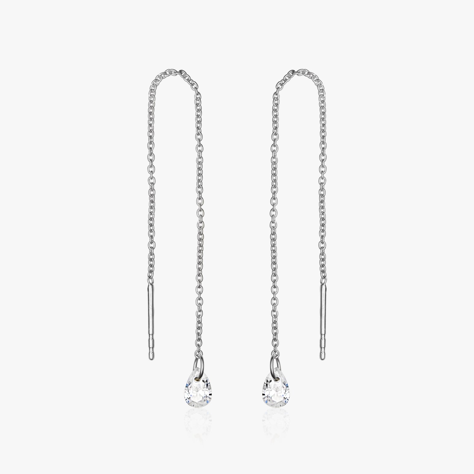 Cercei din argint Solitaire - Zirconiu - Indira