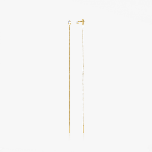 Cercei din argint placat cu aur cu Cubic Zirconia Albă Sadie - Indira