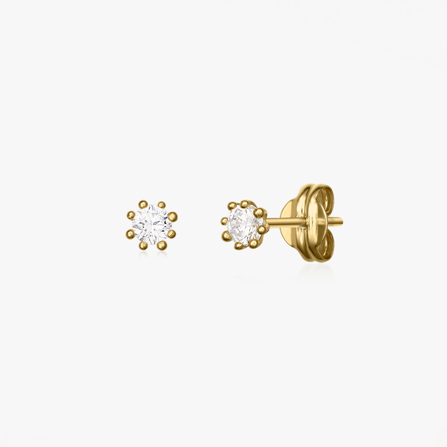 Abby Gold Earrings - Zirconia - Indira