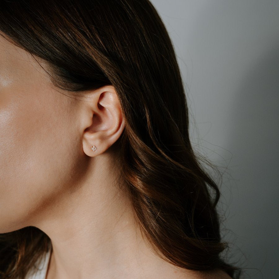 Edelweiss Gold Earrings - Zirconia - Indira