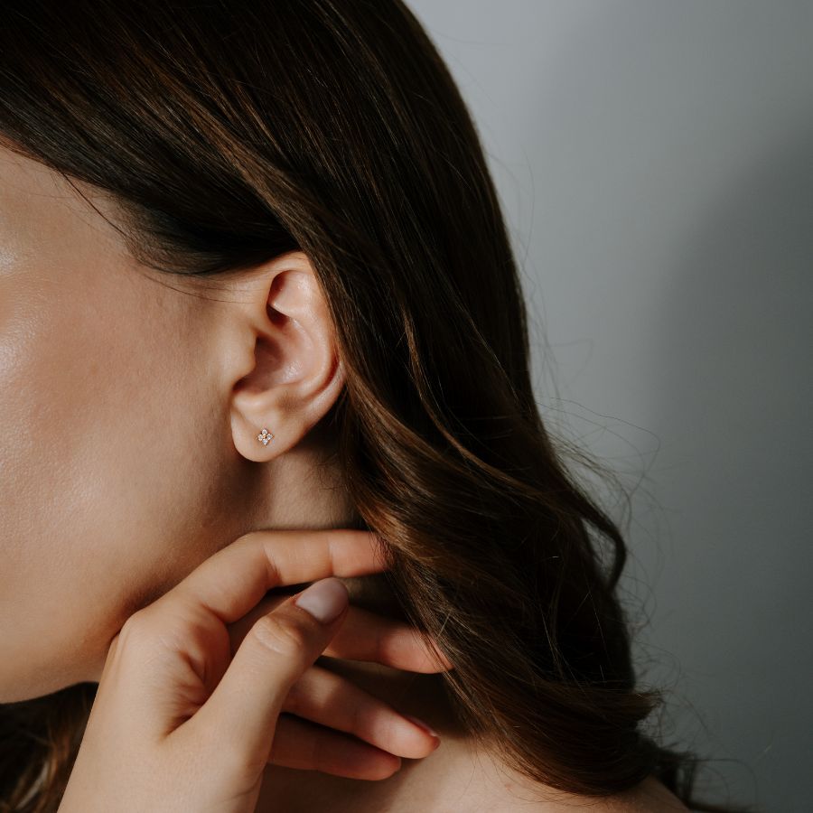 Edelweiss Gold Earrings - Zirconia - Indira