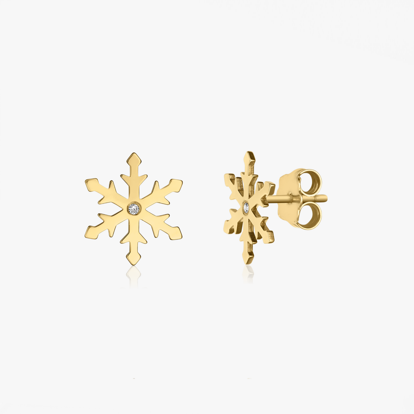 Snow Gold Earrings - Diamonds - Indira
