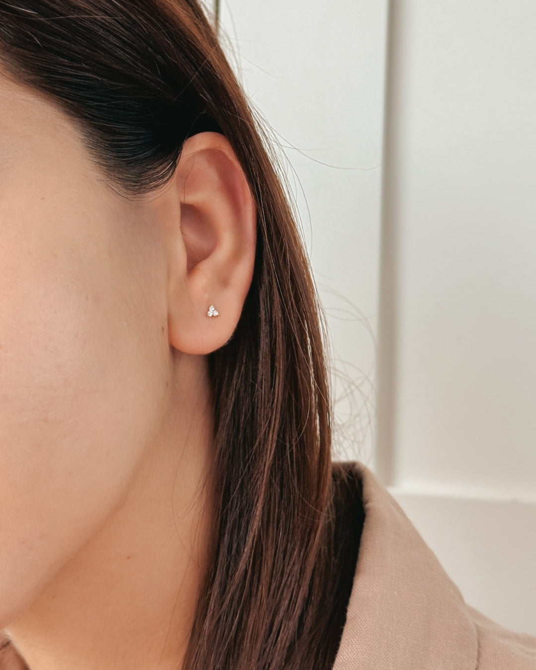 Petals Yellow Gold Labret Piercing Earrings - Zirconia - Indira