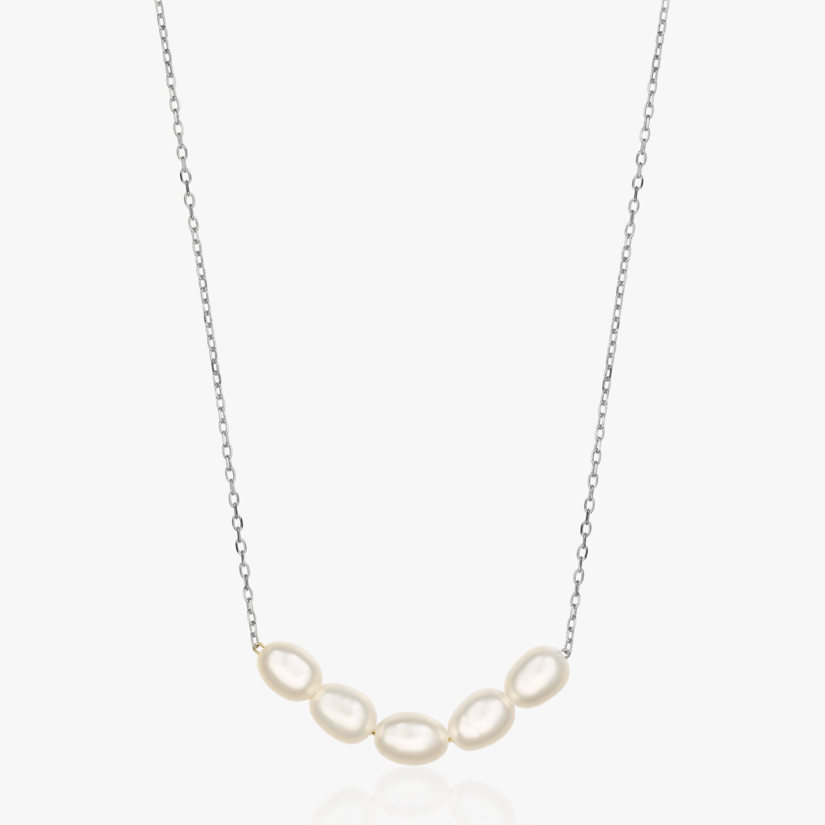 Maia Silver Necklace - Natural Pearls - Indira
