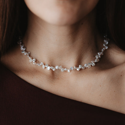 Golden Brielle Yellow Gold Necklace - Natural Pearls