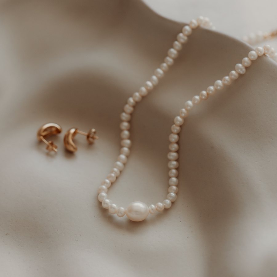 Chanti Silver Necklace - Cultured Pearls - Indira
