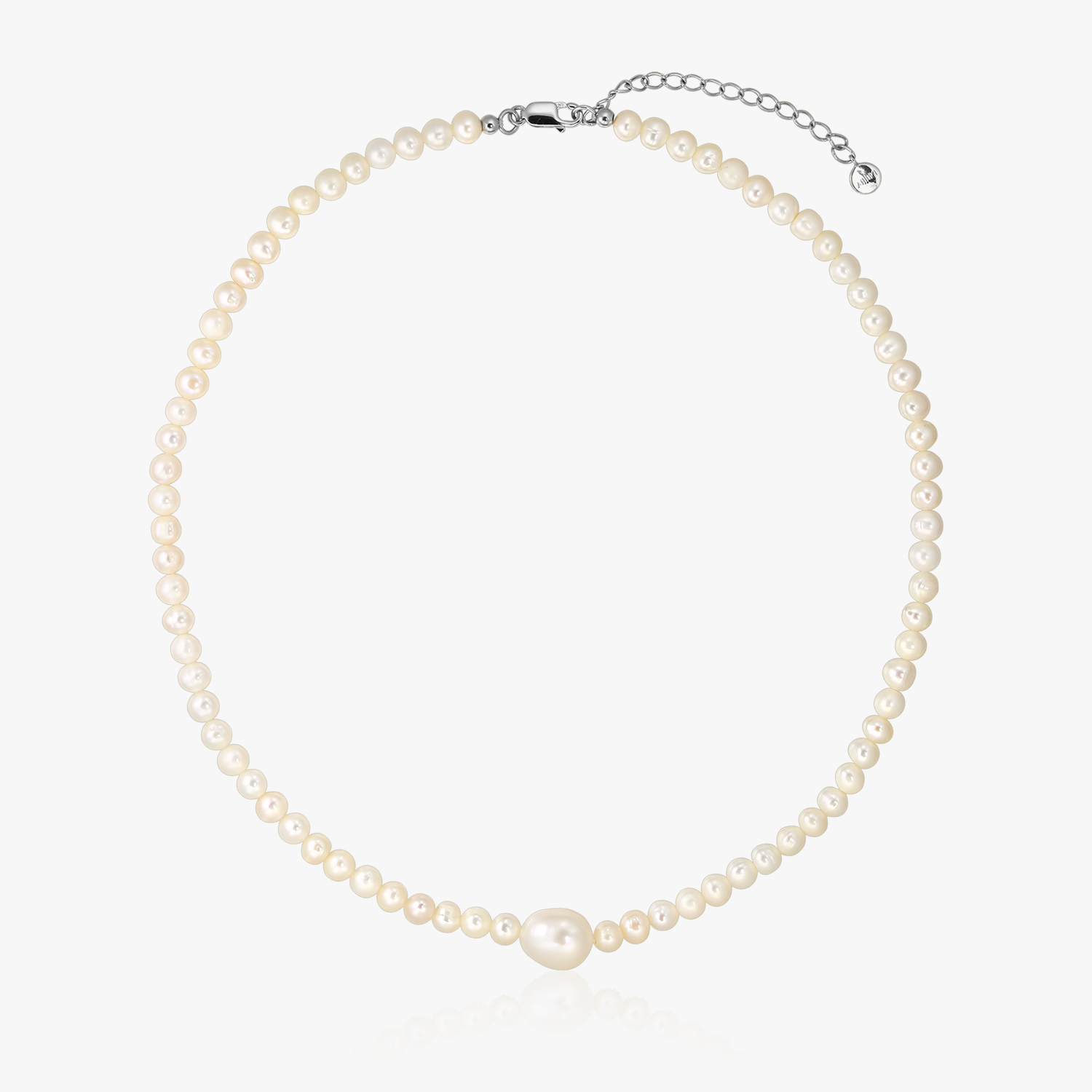 Chanti Silver Necklace - Cultured Pearls - Indira