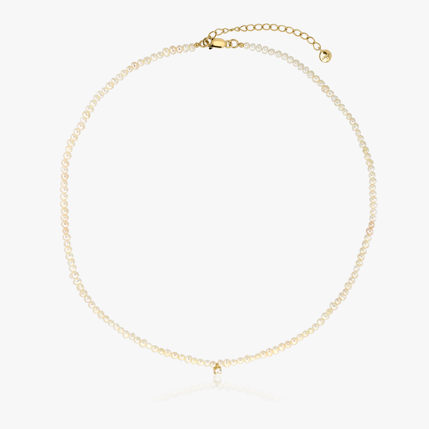 Golden Fairy Silver Necklace - Cultured Pearls - Indira