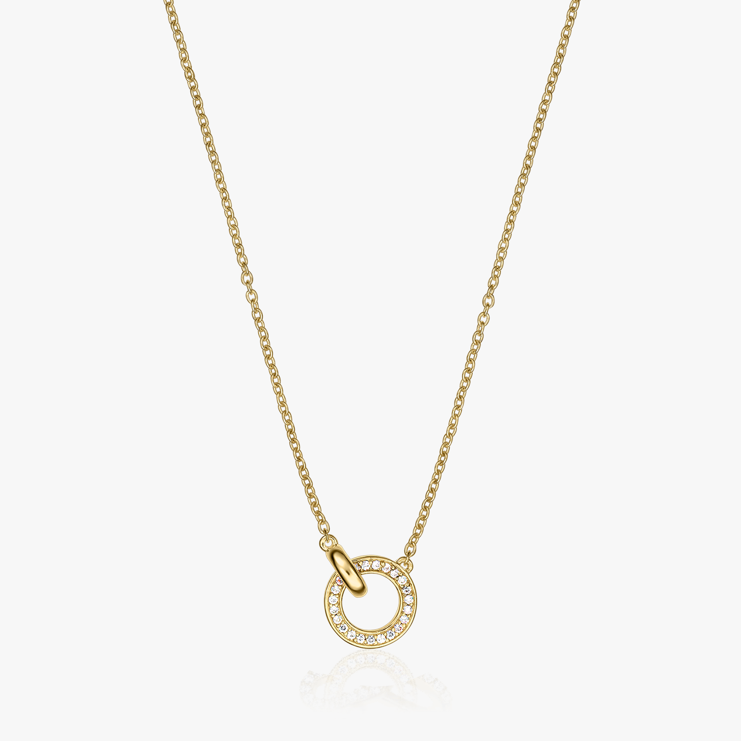 Golden Linked Silver Necklace - Indira