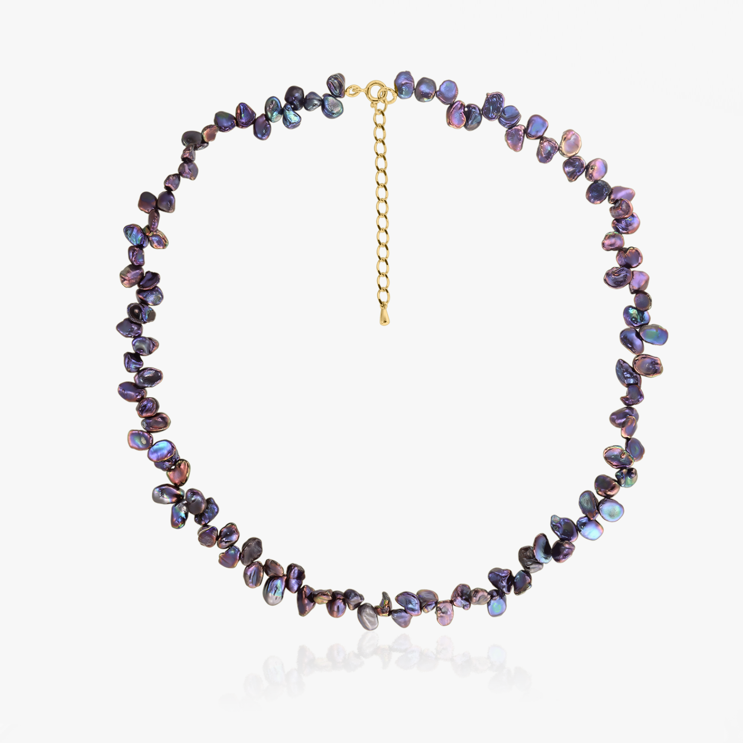Mini Lulu Gold Necklace - Black Keshi Pearls - Indira