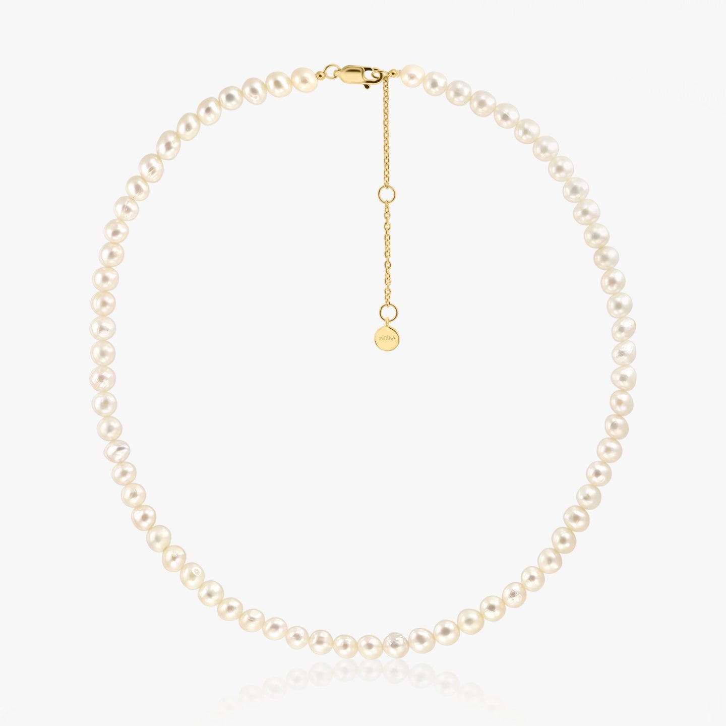 Silver Necklace Golden Finesse - Natural Pearls - Indira