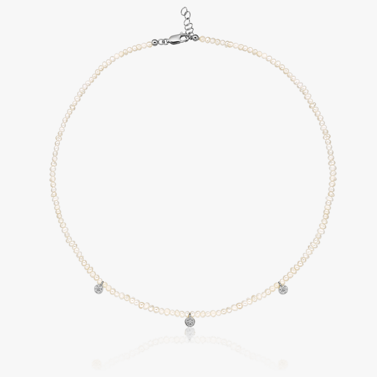 Venus Silver Necklace - Natural Pearl - Indira