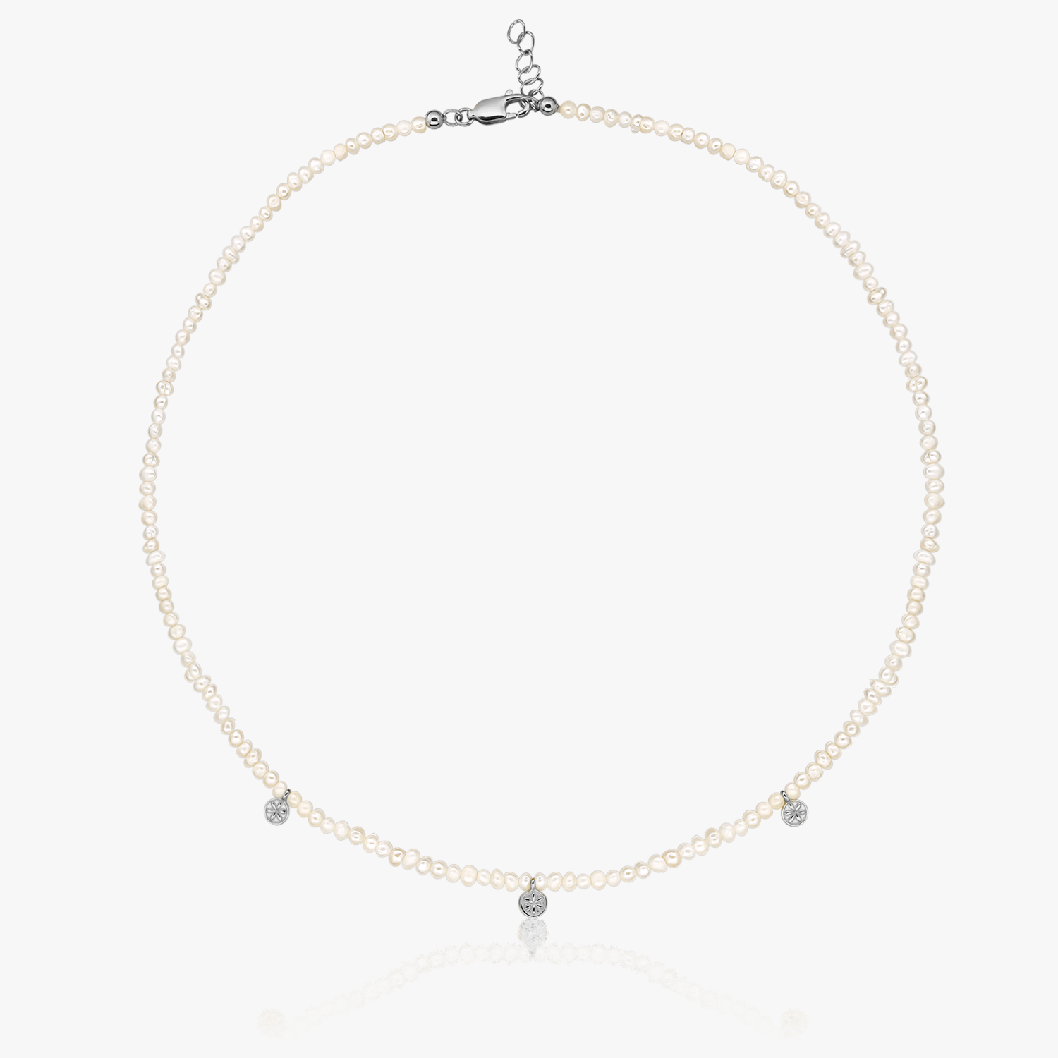 Venus Silver Necklace - Natural Pearl - Indira