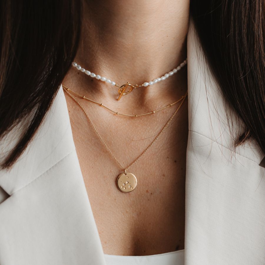 Golden Zodiac Silver Necklace - Sagittarius - Indira